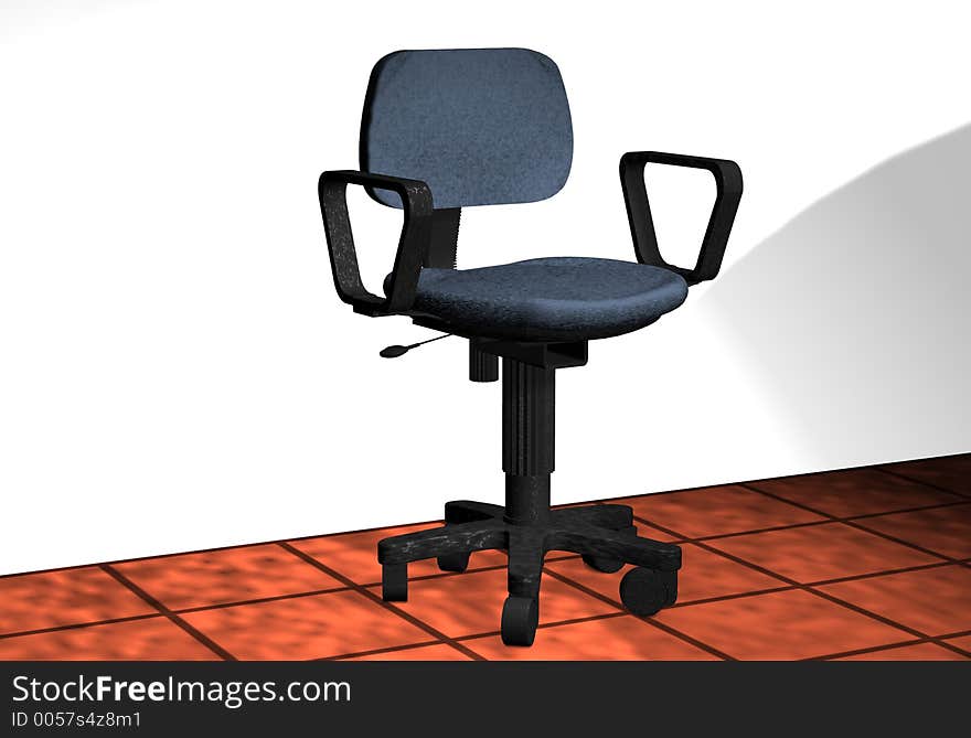 Office chair modeled and rendered in Infini-D