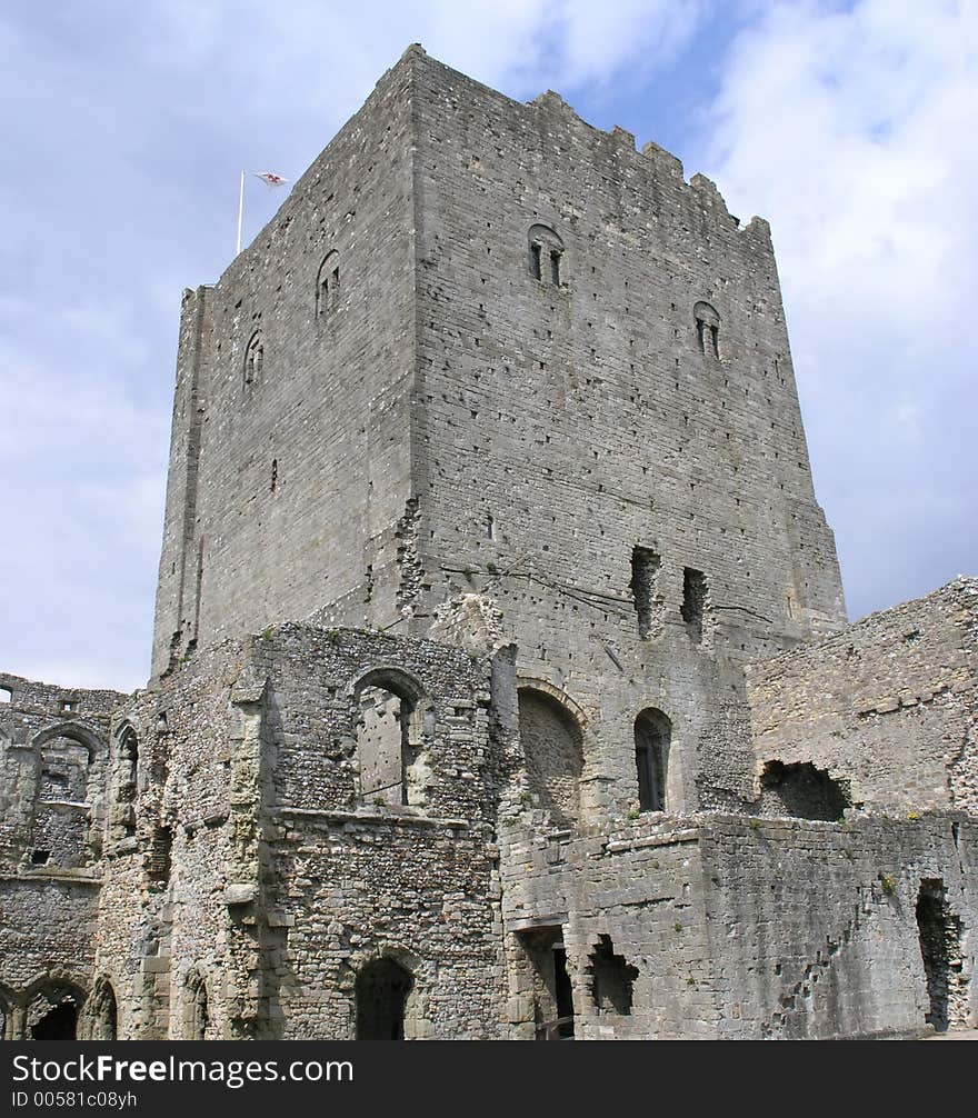 Old fortress, Porchester castle on the south coast of England.