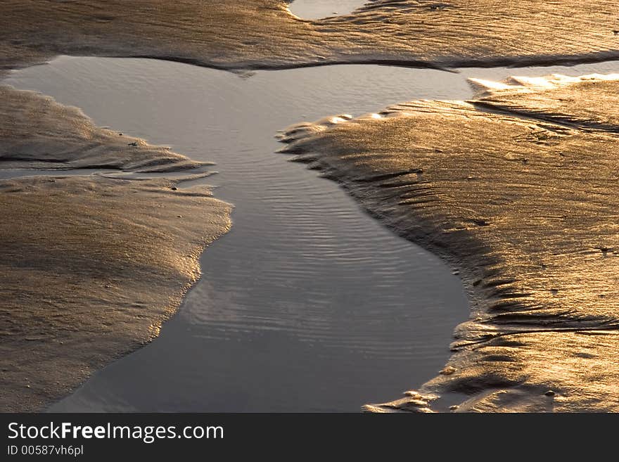 Water details on beach