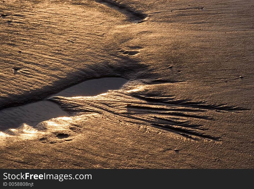 Water details on beach