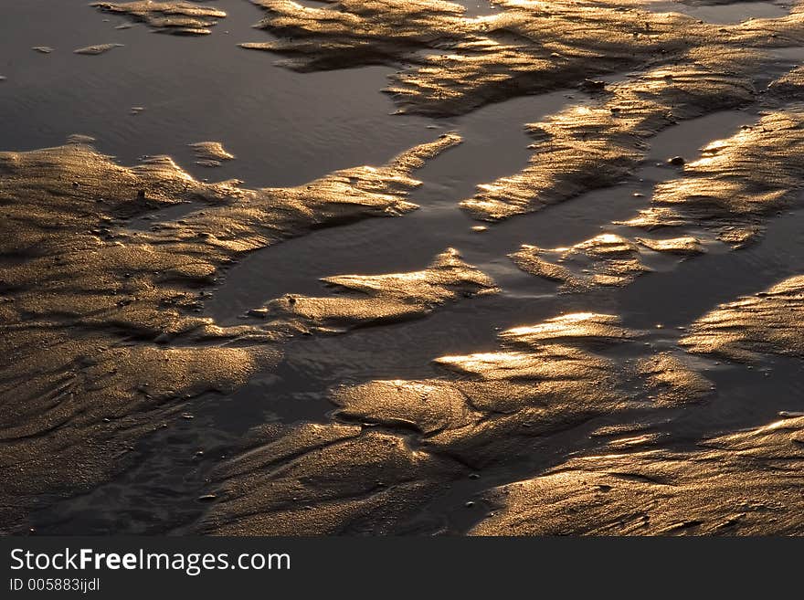 Water details on beach