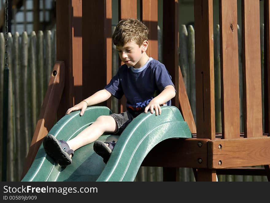 Child on a Slide