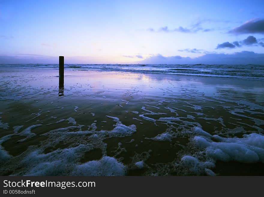 Beach with sunset colors. Beach with sunset colors