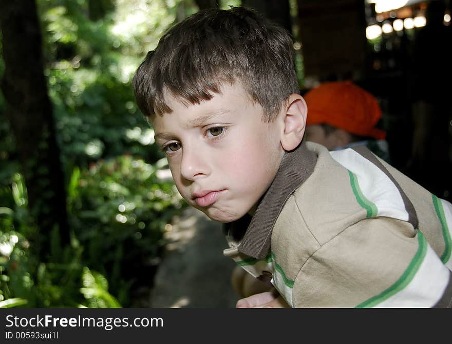 Young Boy On a Balcony. Young Boy On a Balcony