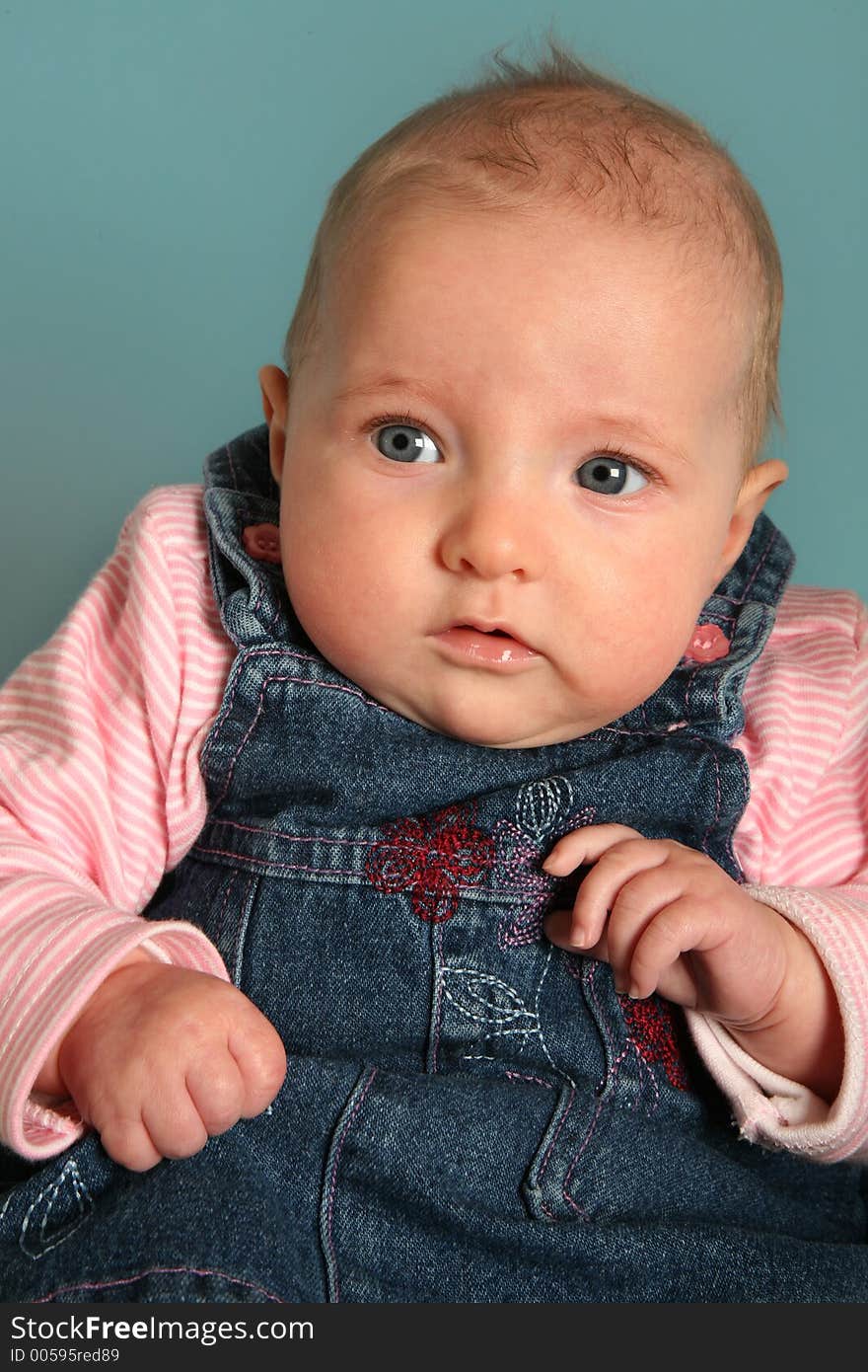 Young baby in studio