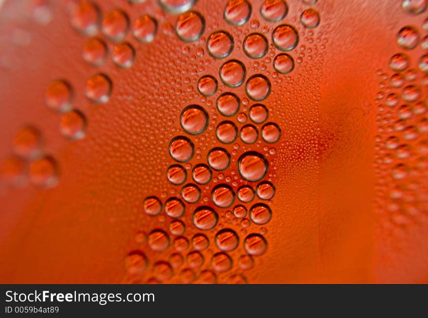 Abstract background - macro red water droplets. Abstract background - macro red water droplets