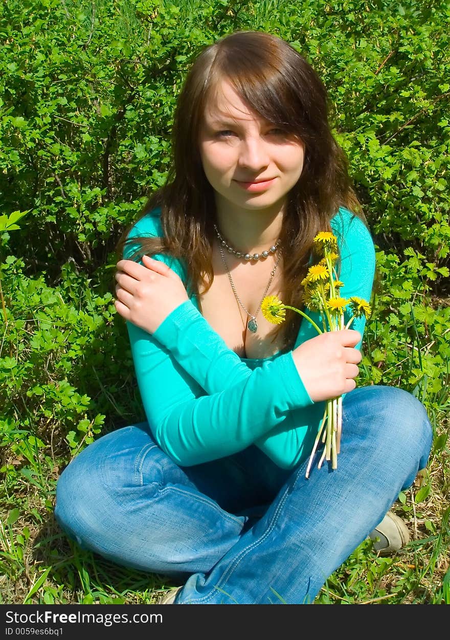 Portrait of the girl with flowers