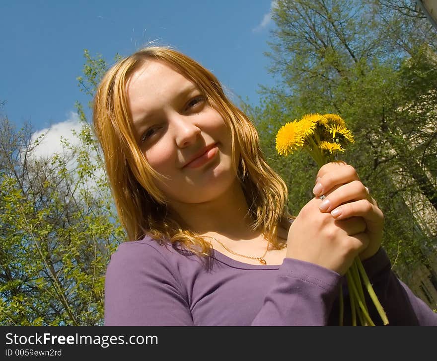 The Girl With A Bouquet