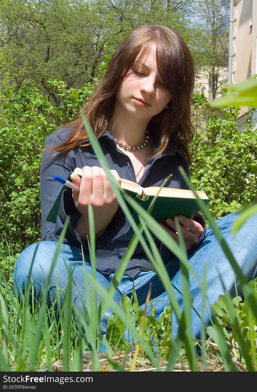 The girl with book