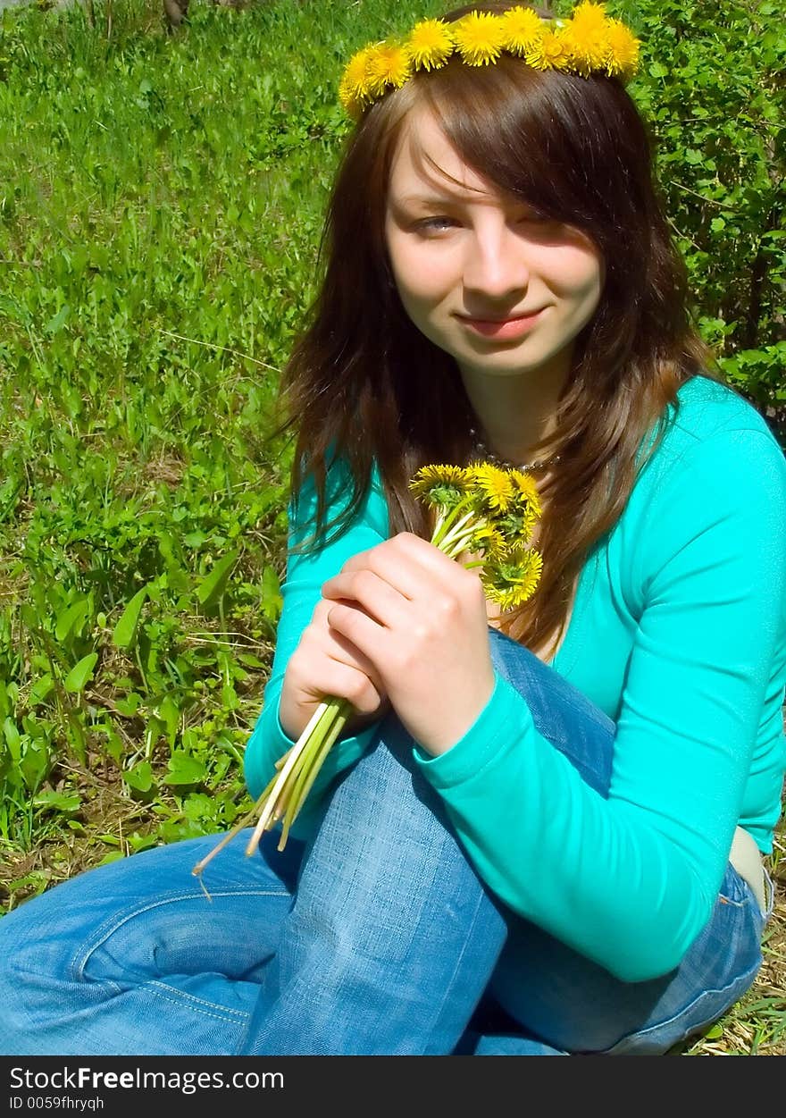 Portrait of the girl with flowers