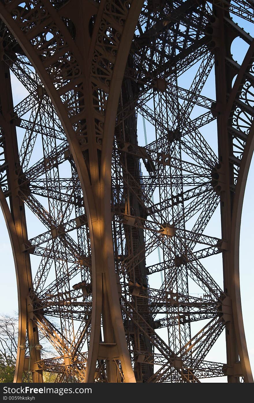Eiffel tower pier details, Paris, France