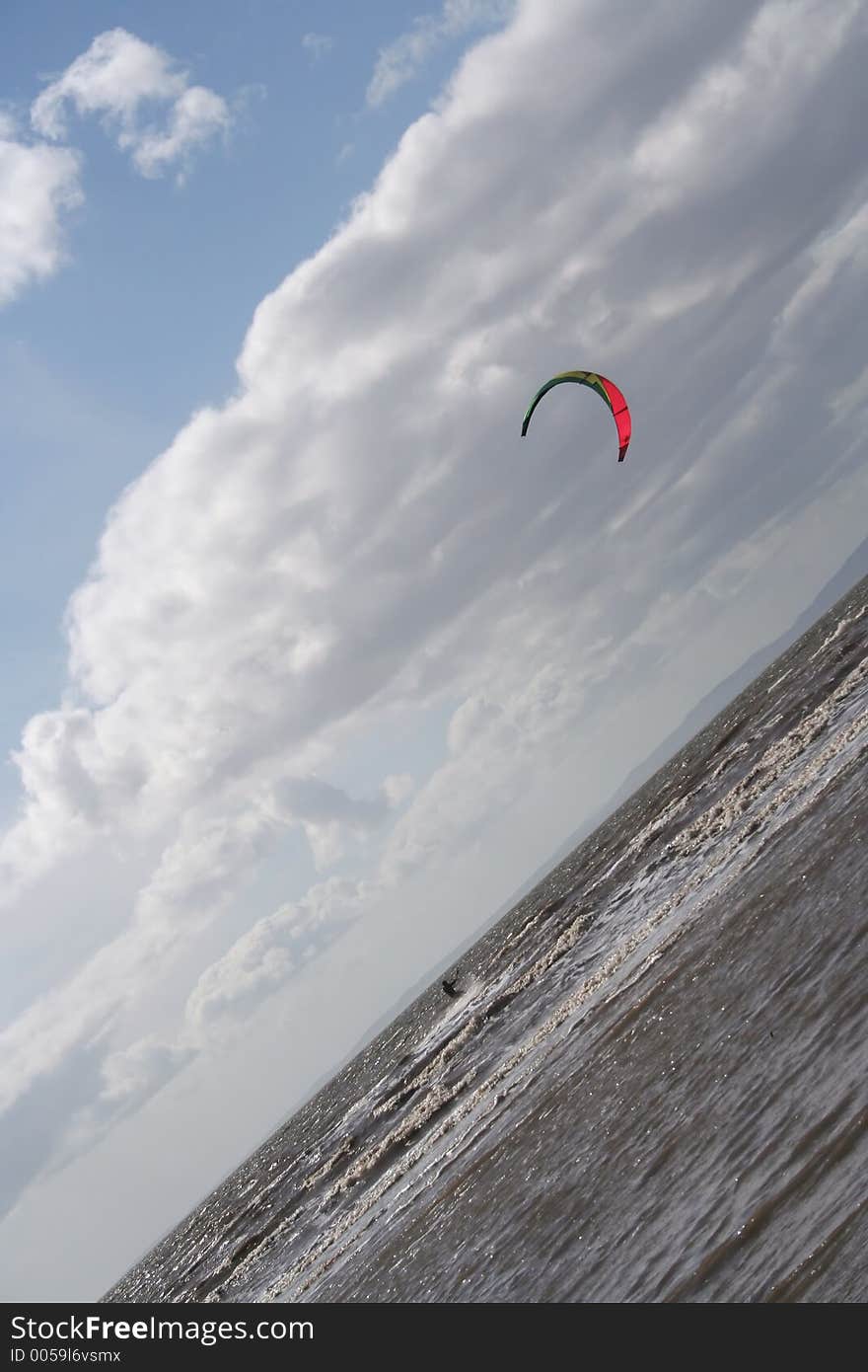 Surfer at unusual angle. Surfer at unusual angle