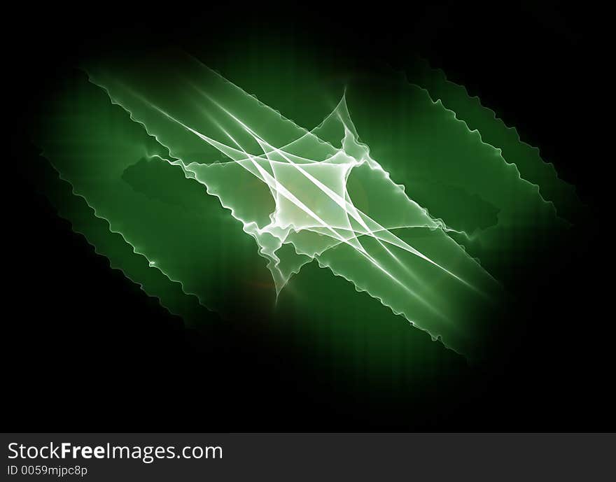 Green electric space background or wallpaper