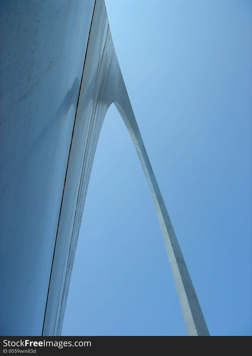 Standing right next to the base of the arch. Standing right next to the base of the arch.