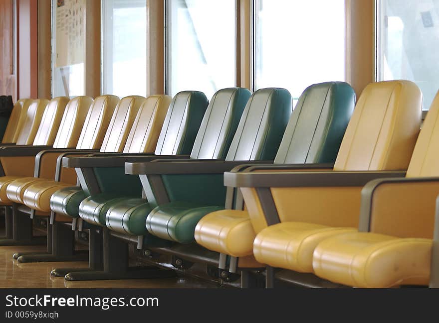 A Row Of Vacant Airport Terminal Seats