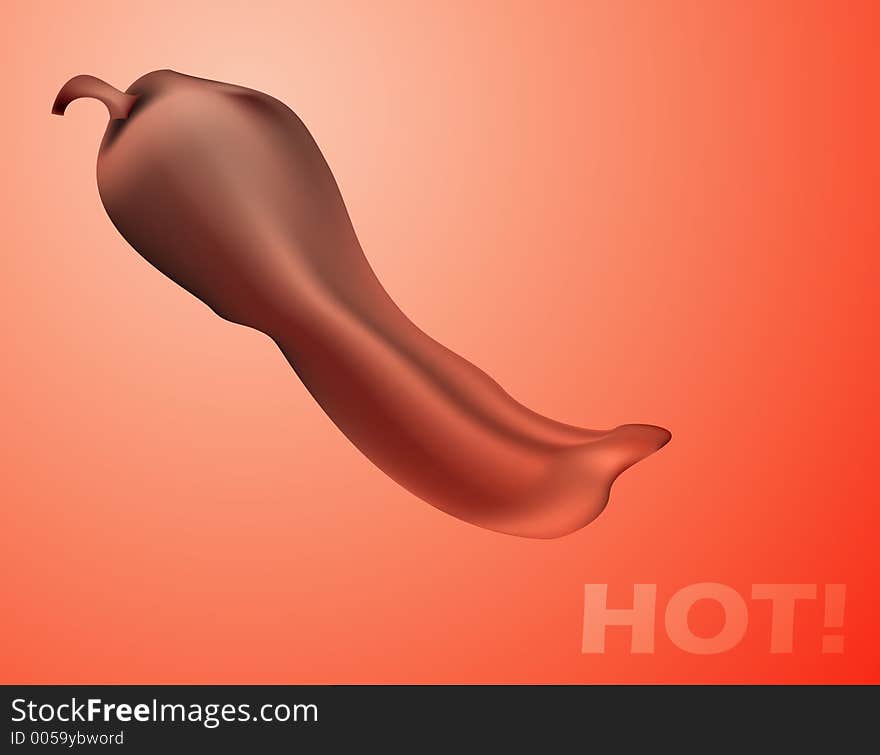 Illustration for chili on red background. Illustration for chili on red background