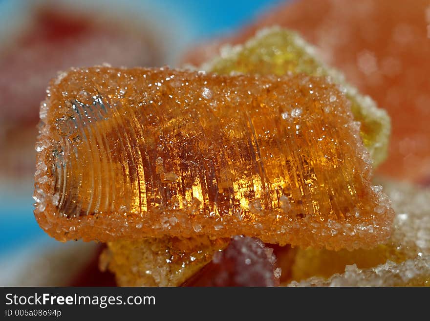 Transparent sweet fruit candy