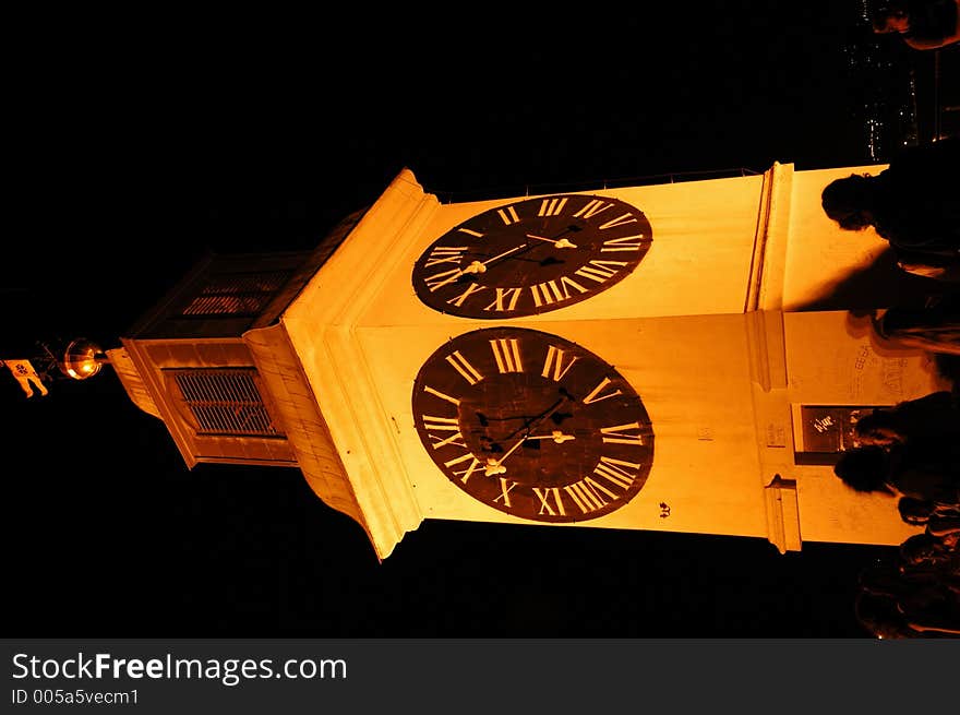 Old watch tower at Petrovaradin's fortress in Novi Sad, Serbia