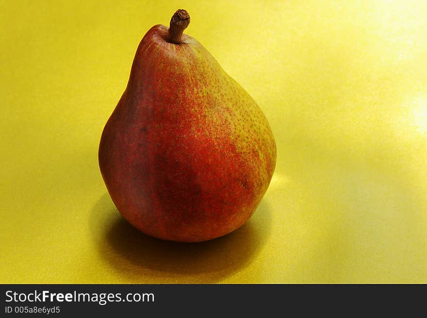 Pear on gold. Pear on gold