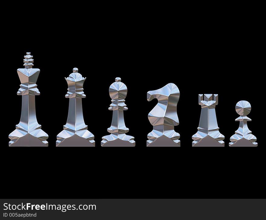 Silver chess set