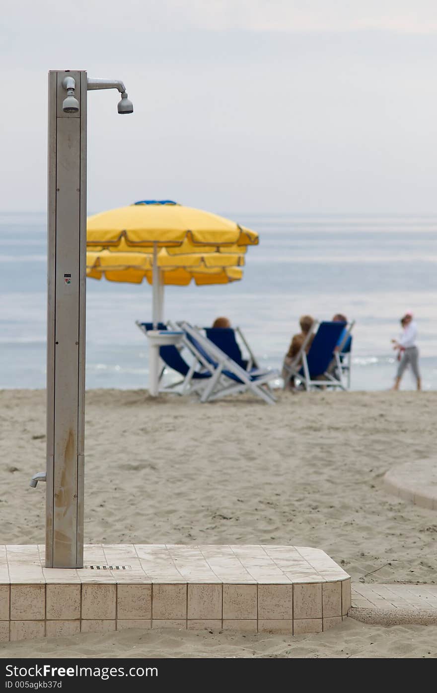 Toscana Viareggio sandy beach with chairs and umbrellas