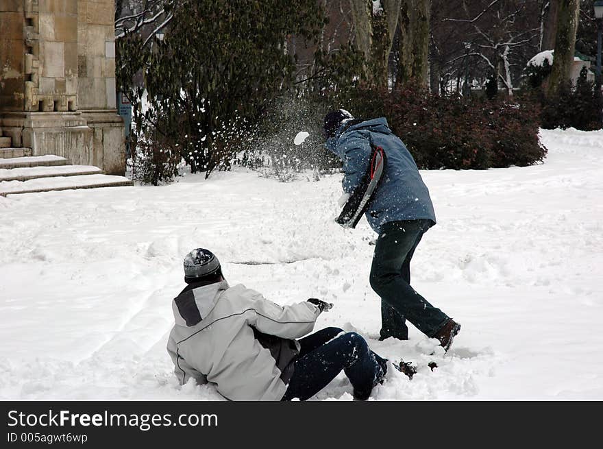 Excitement of snowfights!