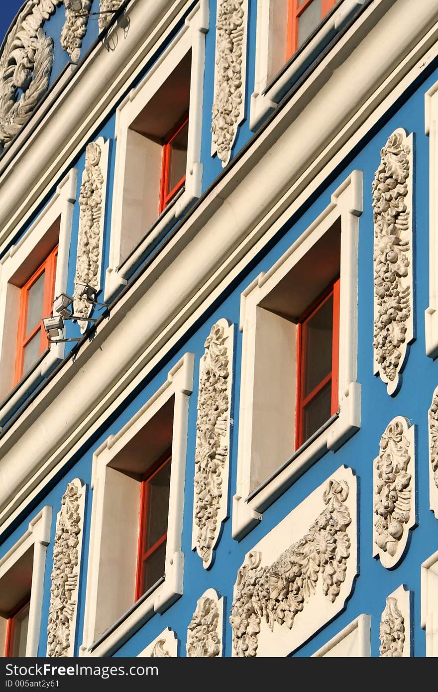 View at facade of old tenement