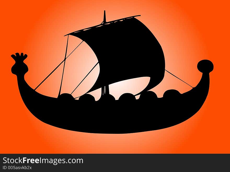 Ancient ship silhouette