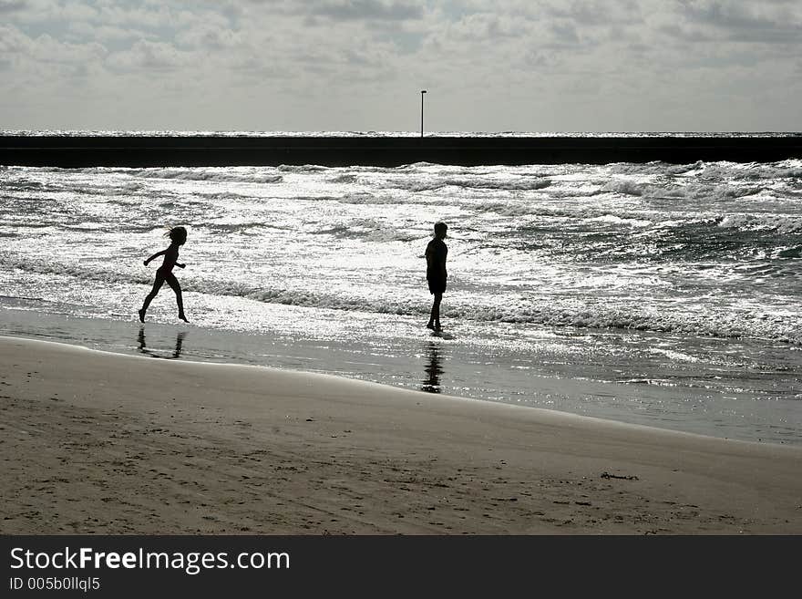 People on the beach in loekken denmark. People on the beach in loekken denmark