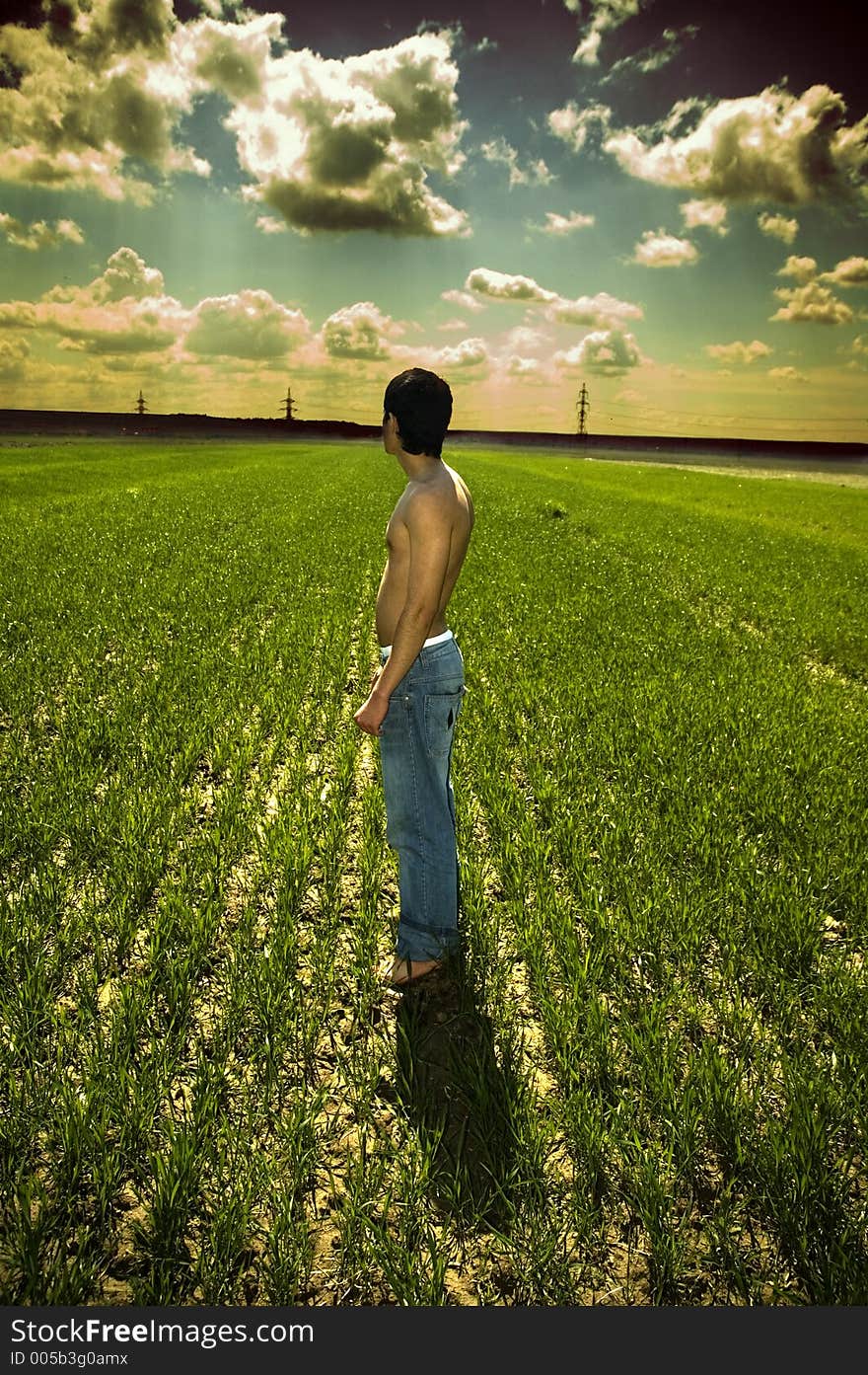 A boy on a field