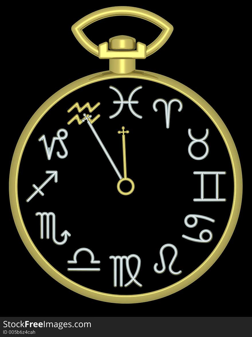 Zodiac Aquarius clock