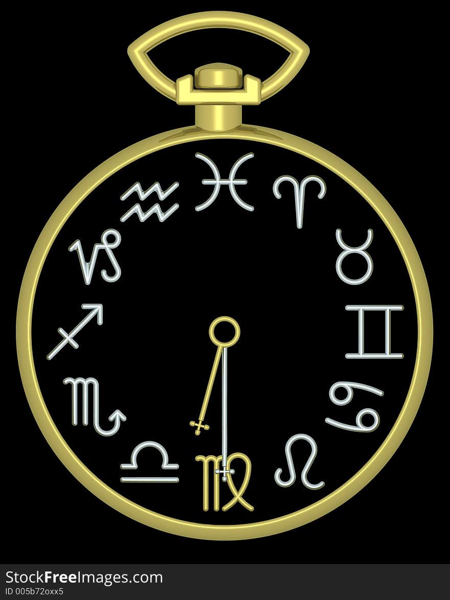 Zodiac Virgo Clock