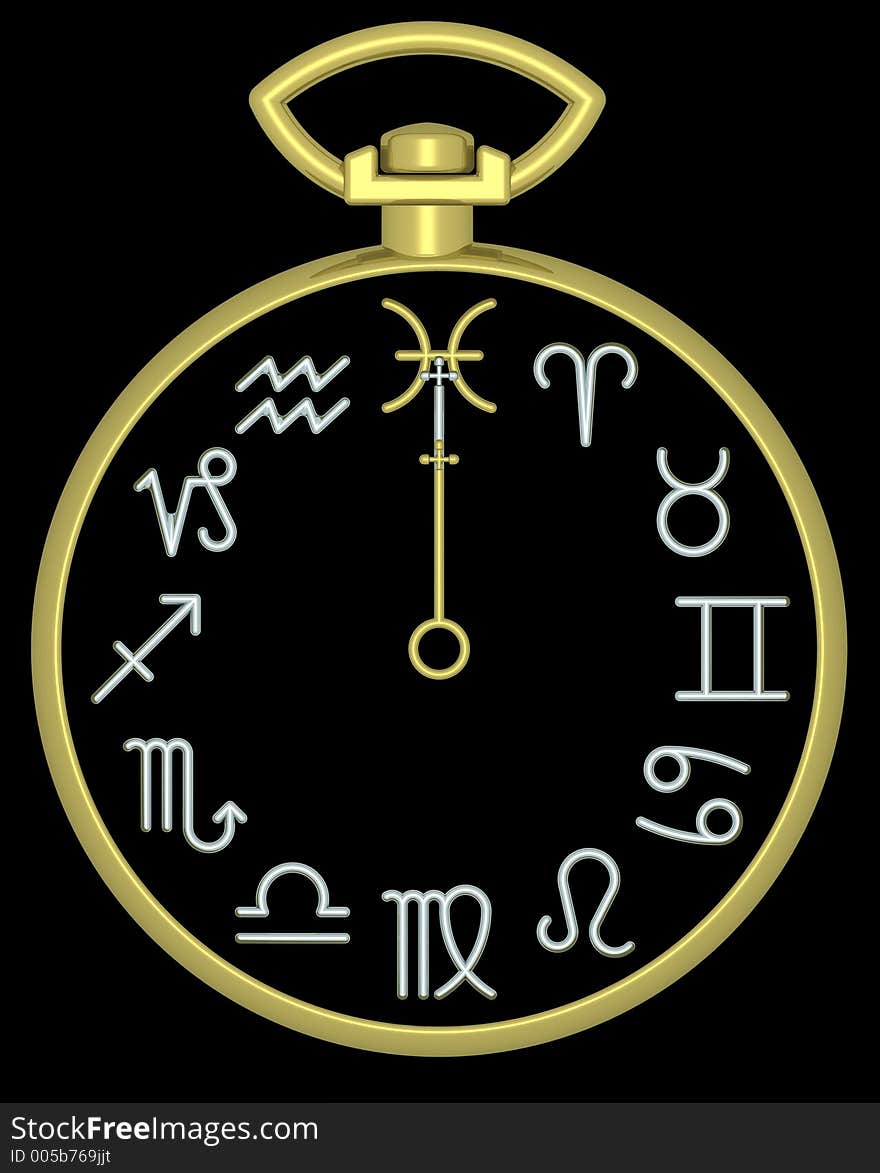 Zodiac Pisces Clock