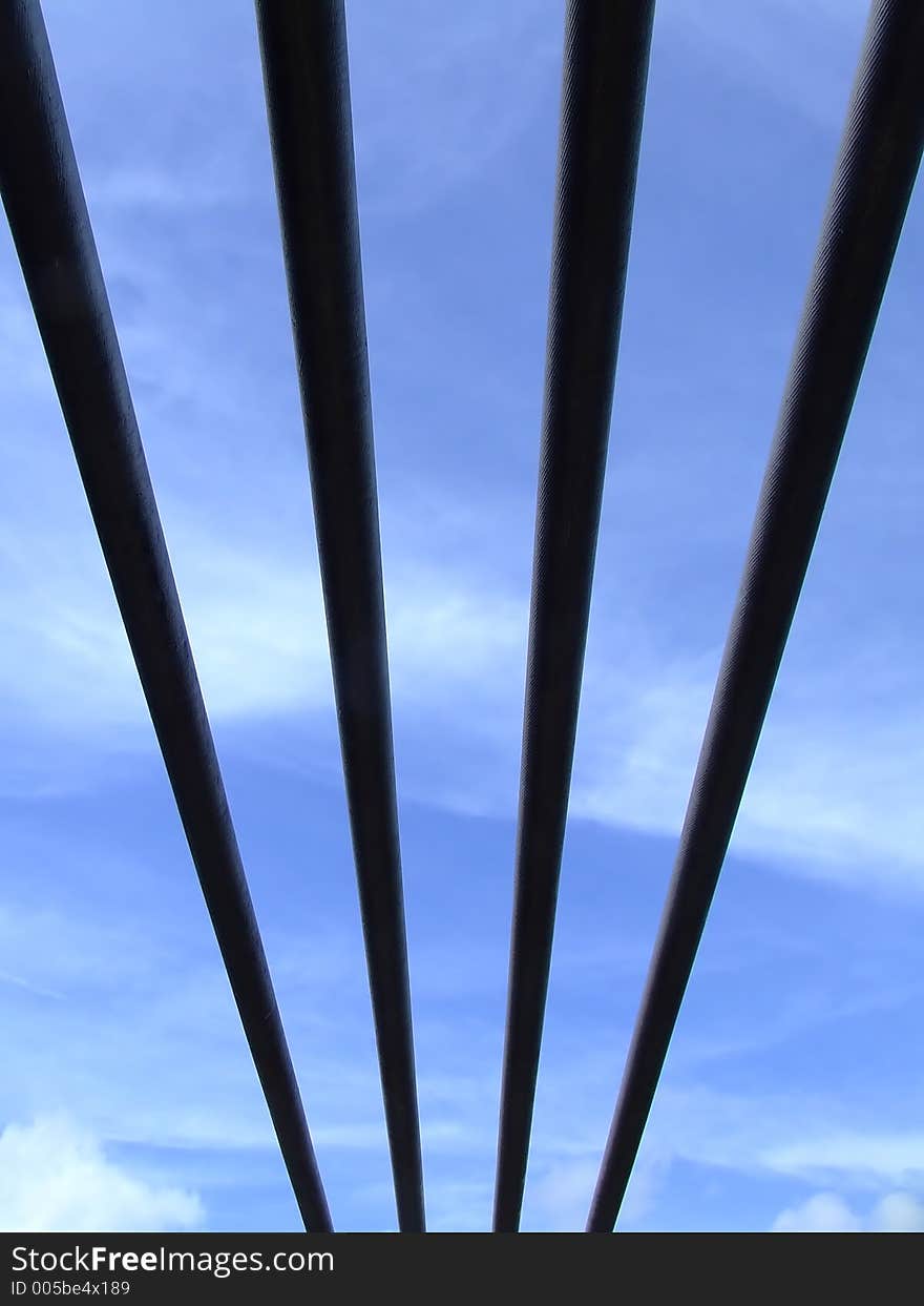 Construction detail with sky in background. Construction detail with sky in background