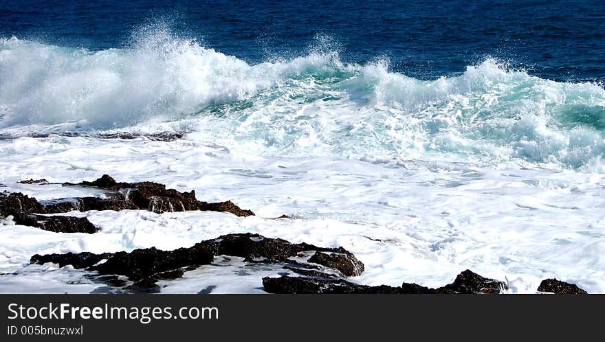 Sea spray as viewed from cala blanca. Sea spray as viewed from cala blanca