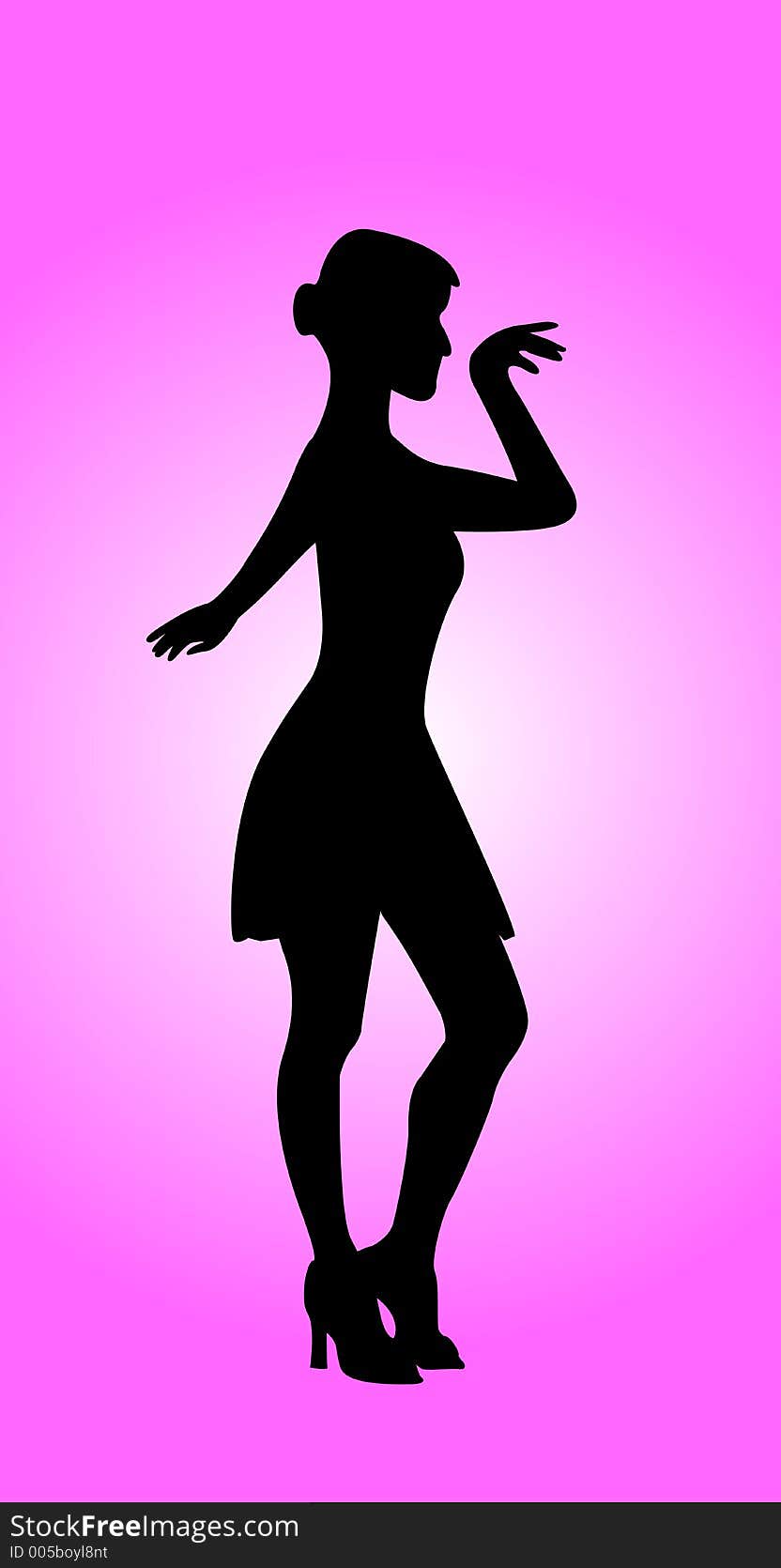 Girl dancer silhouette