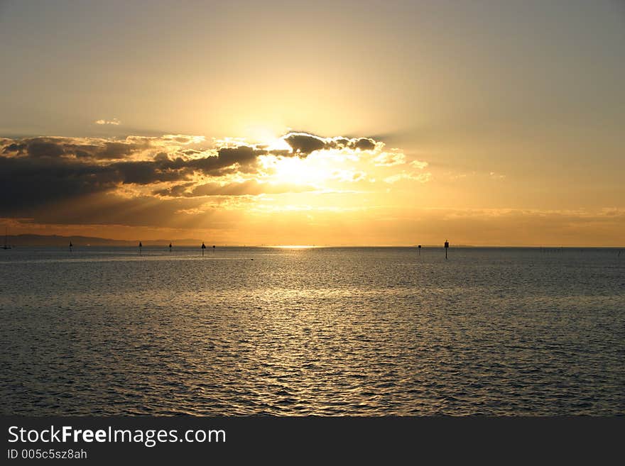 SUNSET AT STRADBROKE