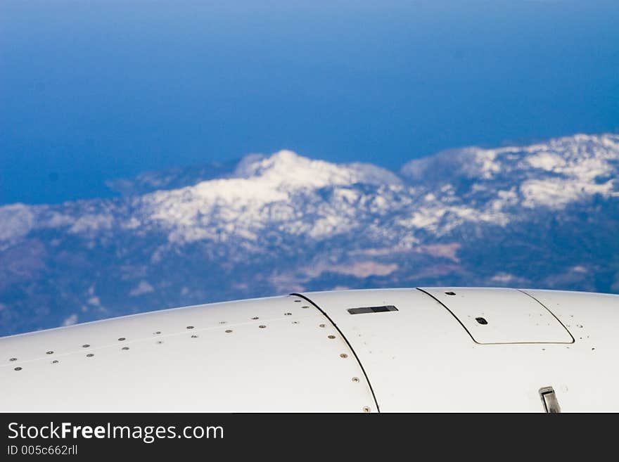 View from aircraft window. View from aircraft window