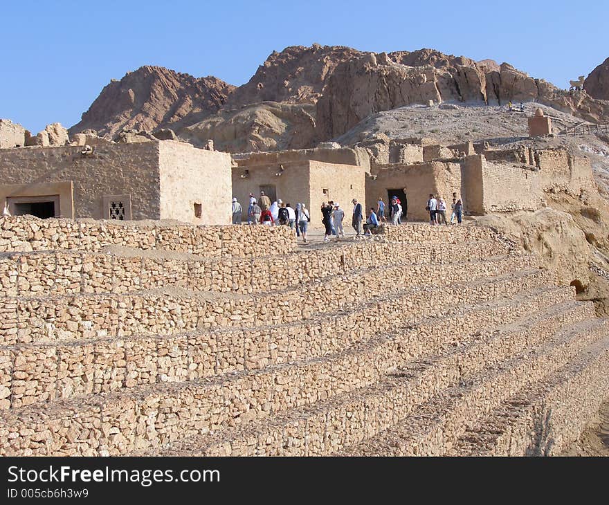 Deserted buildings near mountains,tourist attraction