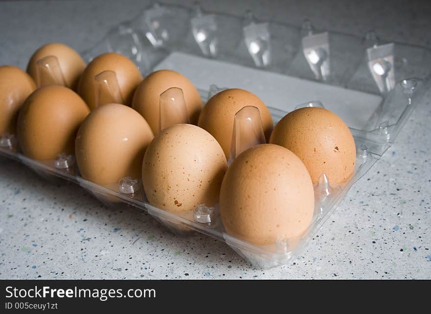 Eggs laying in the box. Eggs laying in the box