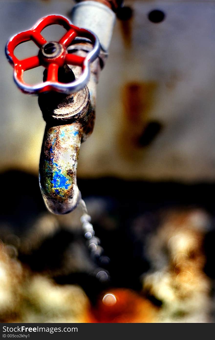 Macro shot of a rusted sink