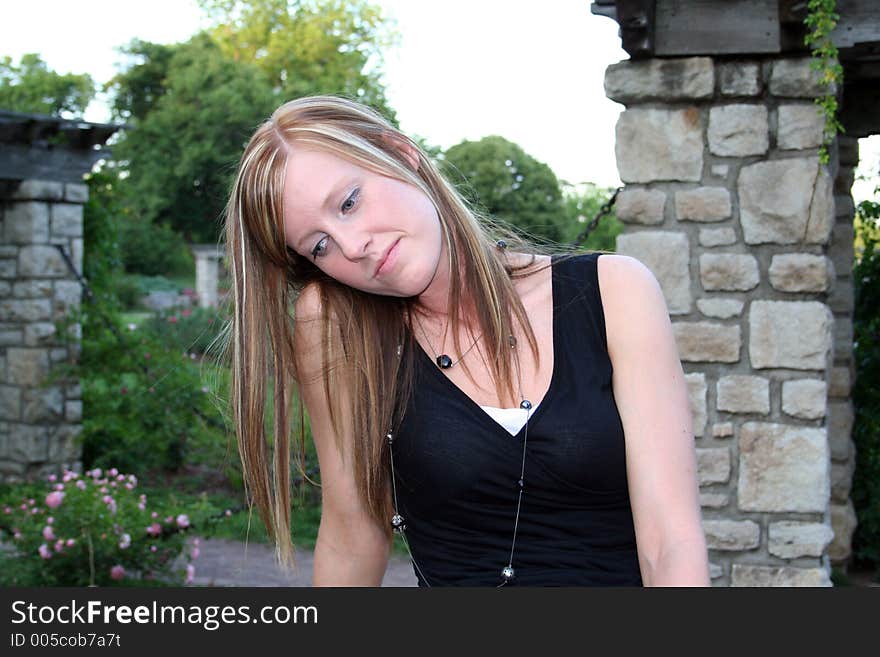 Young Lady in Garden