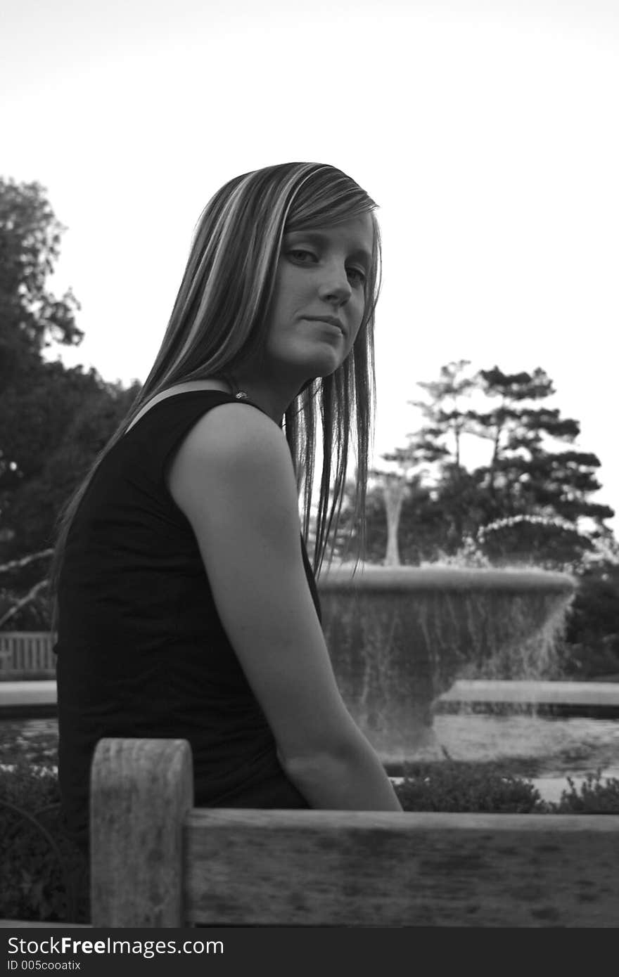 Woman posing in a garden. Woman posing in a garden