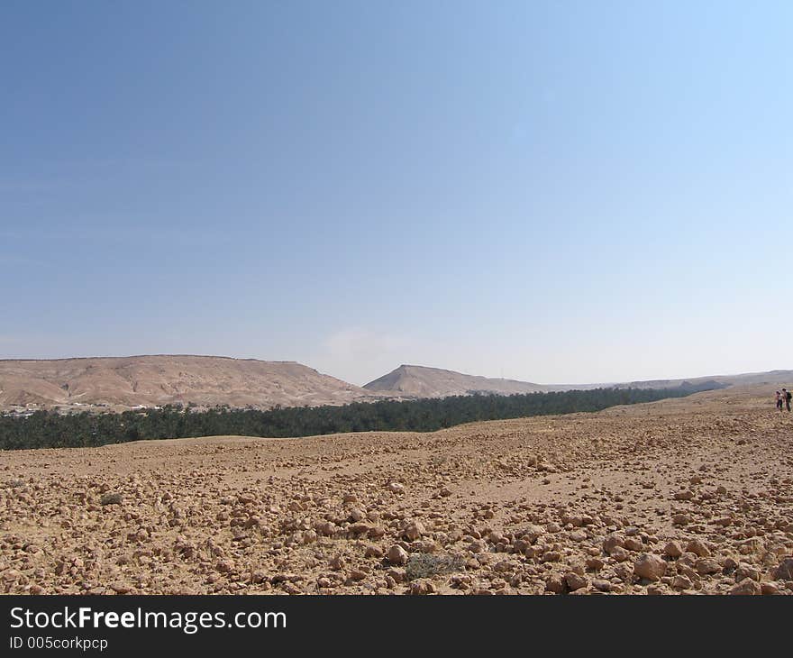 Oasis and mountain area in Tunisia