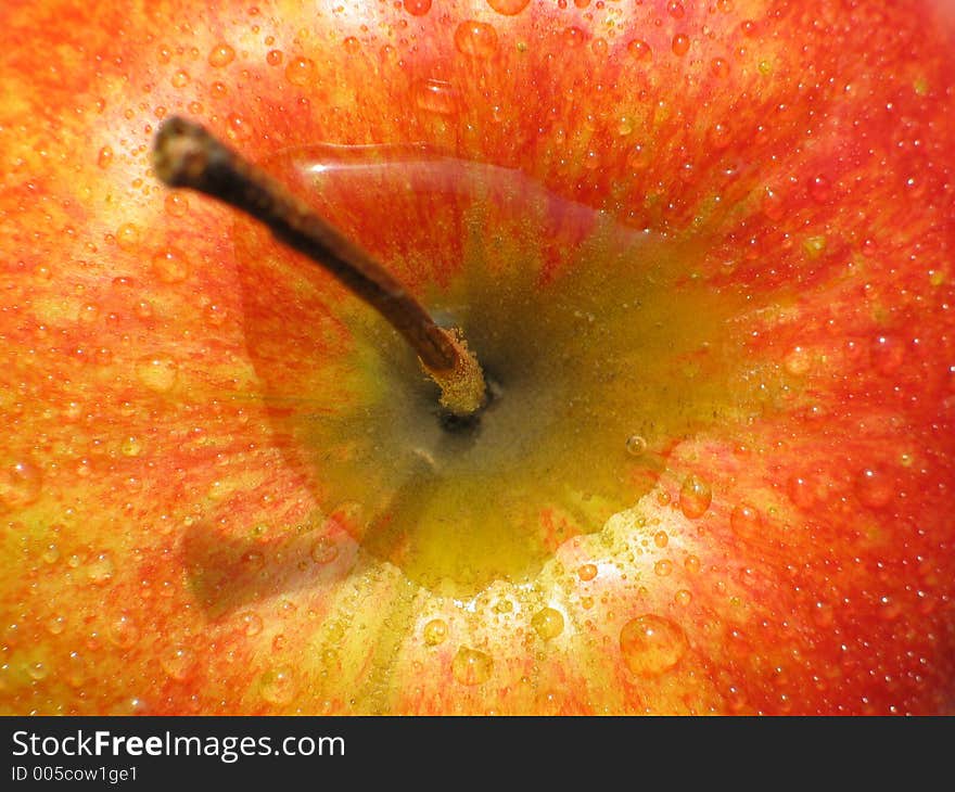 Apple with water