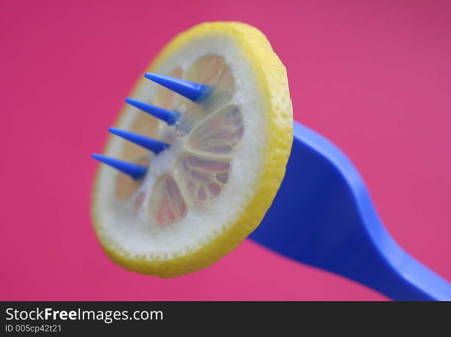 Fork and lemon