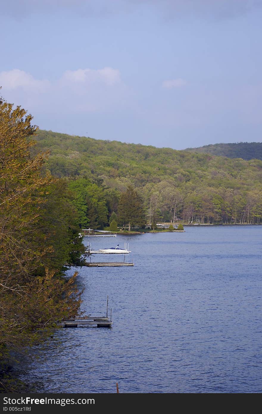 Lake Shoreline with Docks