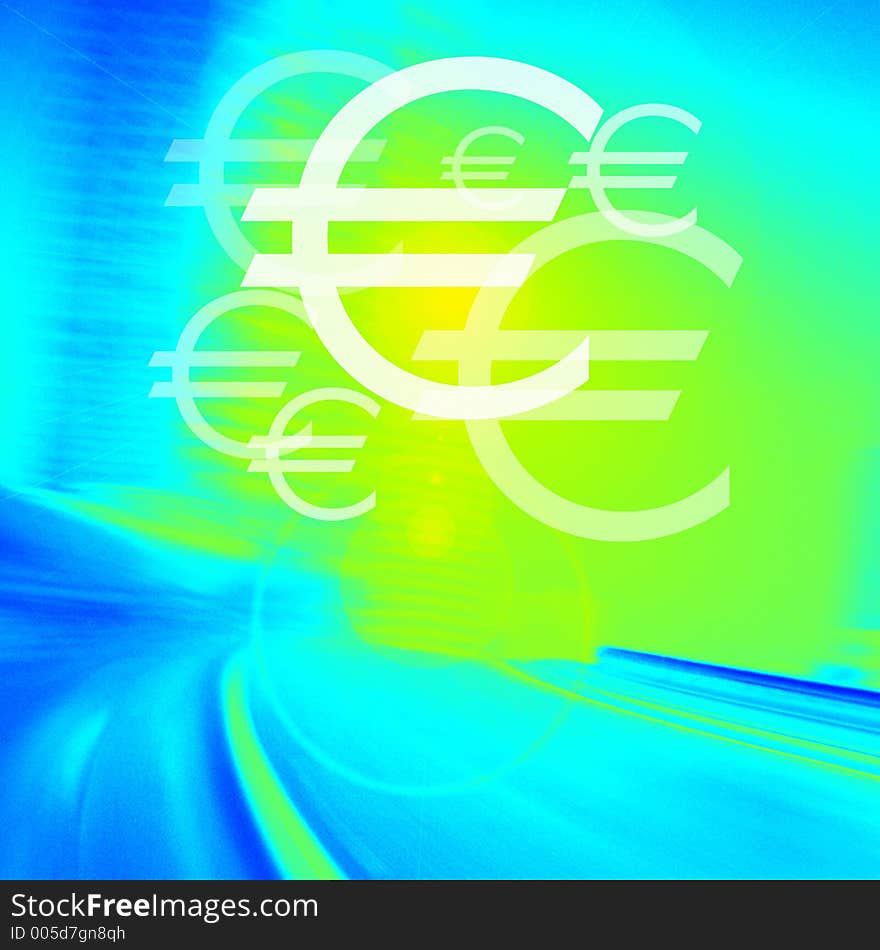 Euro on road background. Euro on road background