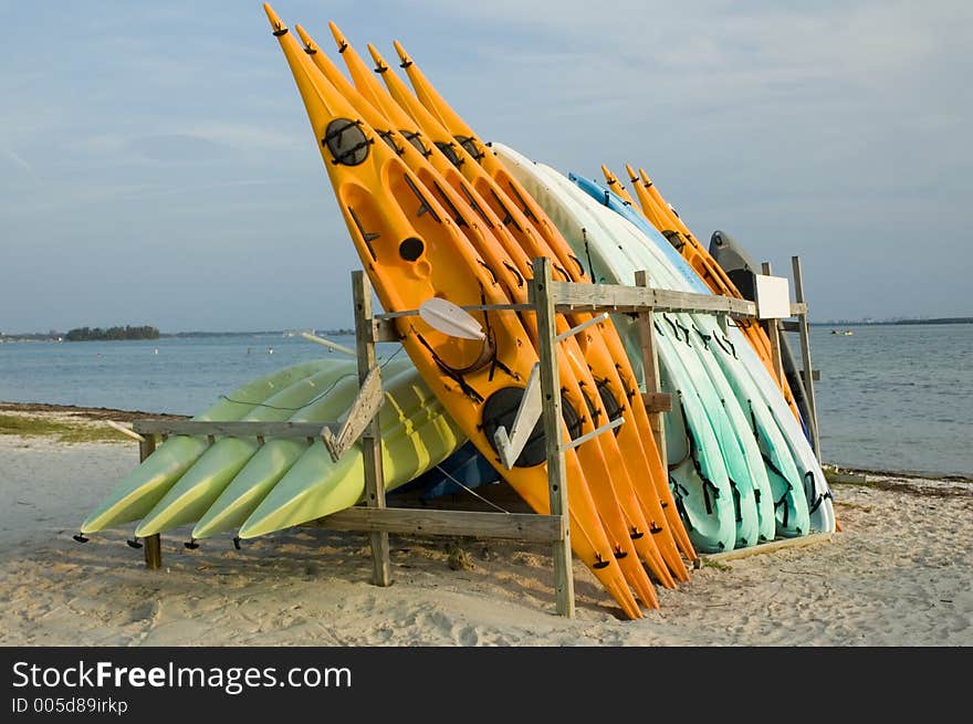 Pile of Kayaks