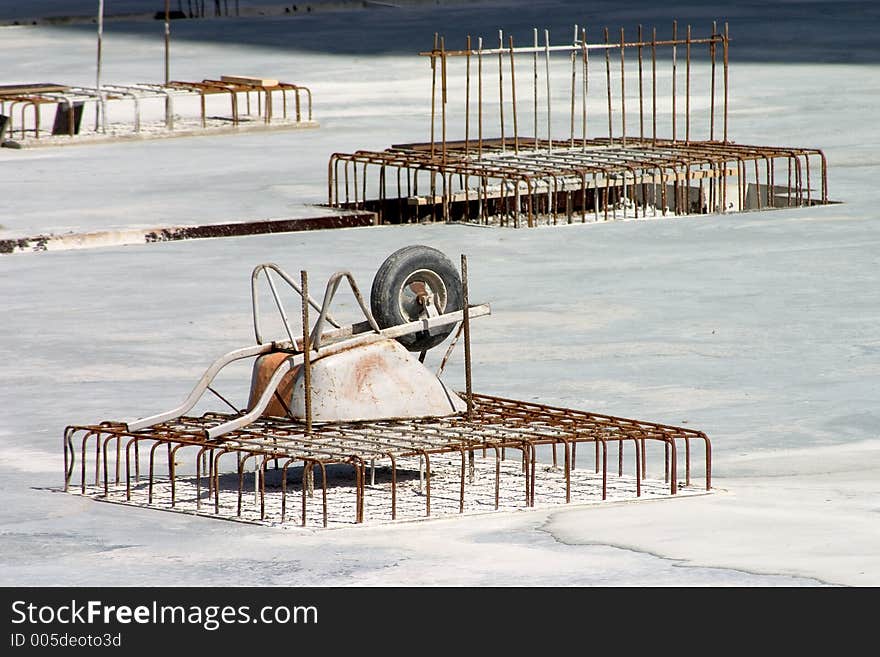 Wheelbarrow on rebar